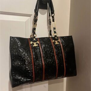 Tory Burch Black Patent Tote